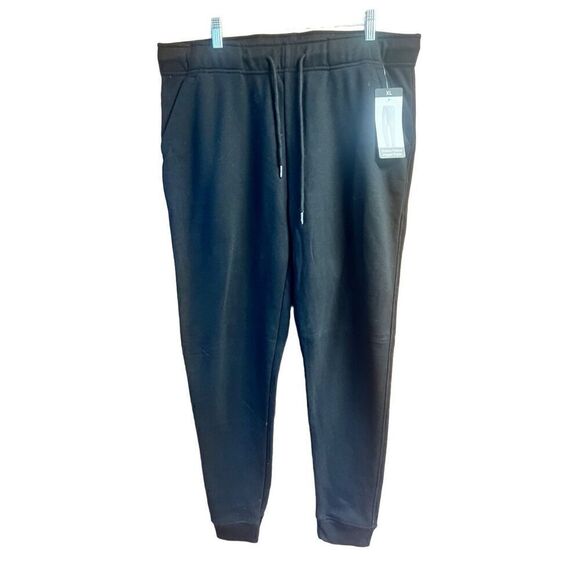 Win Win Unisex Fleece Joggers Black Sz XL NWT - Picture 1 of 5